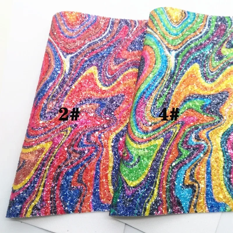 Водная зернистая печатная Радужная искусственная виниловая кожа ткань фетровая