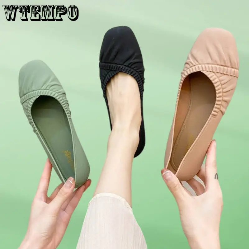 

WTEMPO Women's Flats Low-top Waterproof Rain Shoes Summer Non-slip Jelly Shoes Fashion Shallow Mouth Female Sandals Dropshipping
