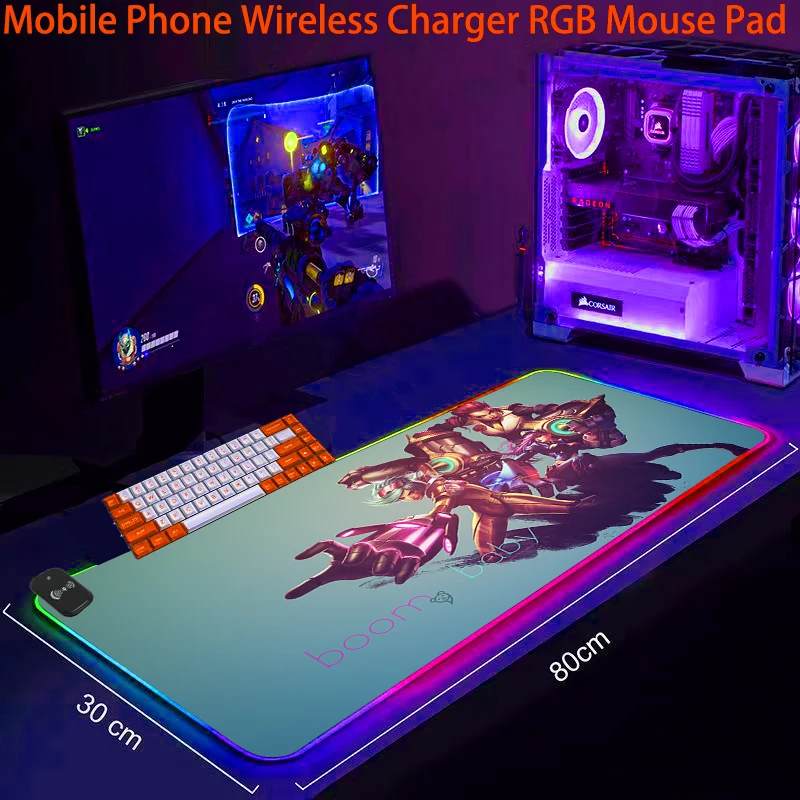 

Офисные аксессуары, беспроводной зарядный коврик для мыши со светодиодной подсветкой