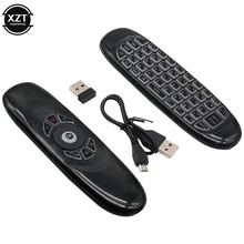 New C120 English/Russian/Spanish Two In One Wireless Air Mouse Mini Keyboard Mouse Double-Sided Remote Control with USB Receiver
