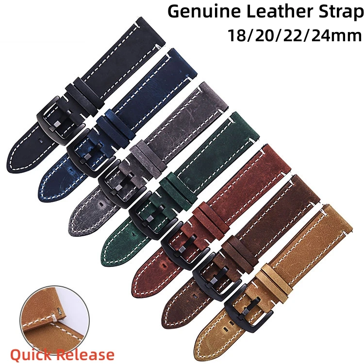 

Ремешок из натуральной кожи для часов Omega, винтажный быстросъемный браслет из воловьей кожи для смарт-часов, 18 мм 20 мм 22 мм 24 мм, аксессуары для мужчин и женщин