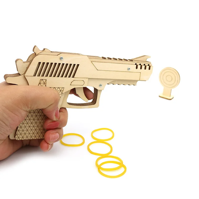 

Wooden Rubber Gun DIY Model Educational Technology Kit