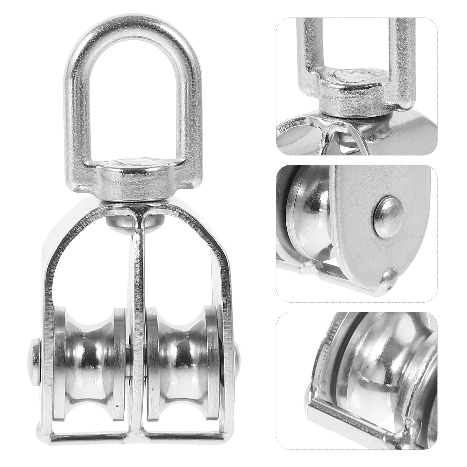 

Boat Accessories Marine Small Pulley Lifting Traction Wheels Block Rotatable Rope Winch Ski Tow Bars System