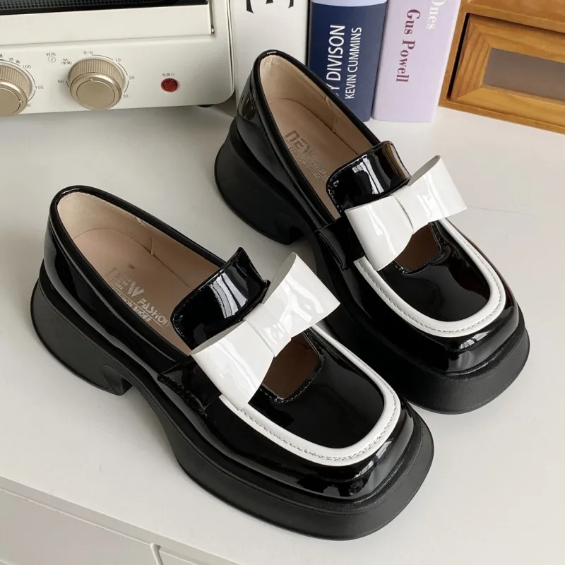 

Женские босоножки в стиле «Лолита», туфли на платформе и среднем каблуке с бантом, дизайнерские туфли-лодочки, осень 2023