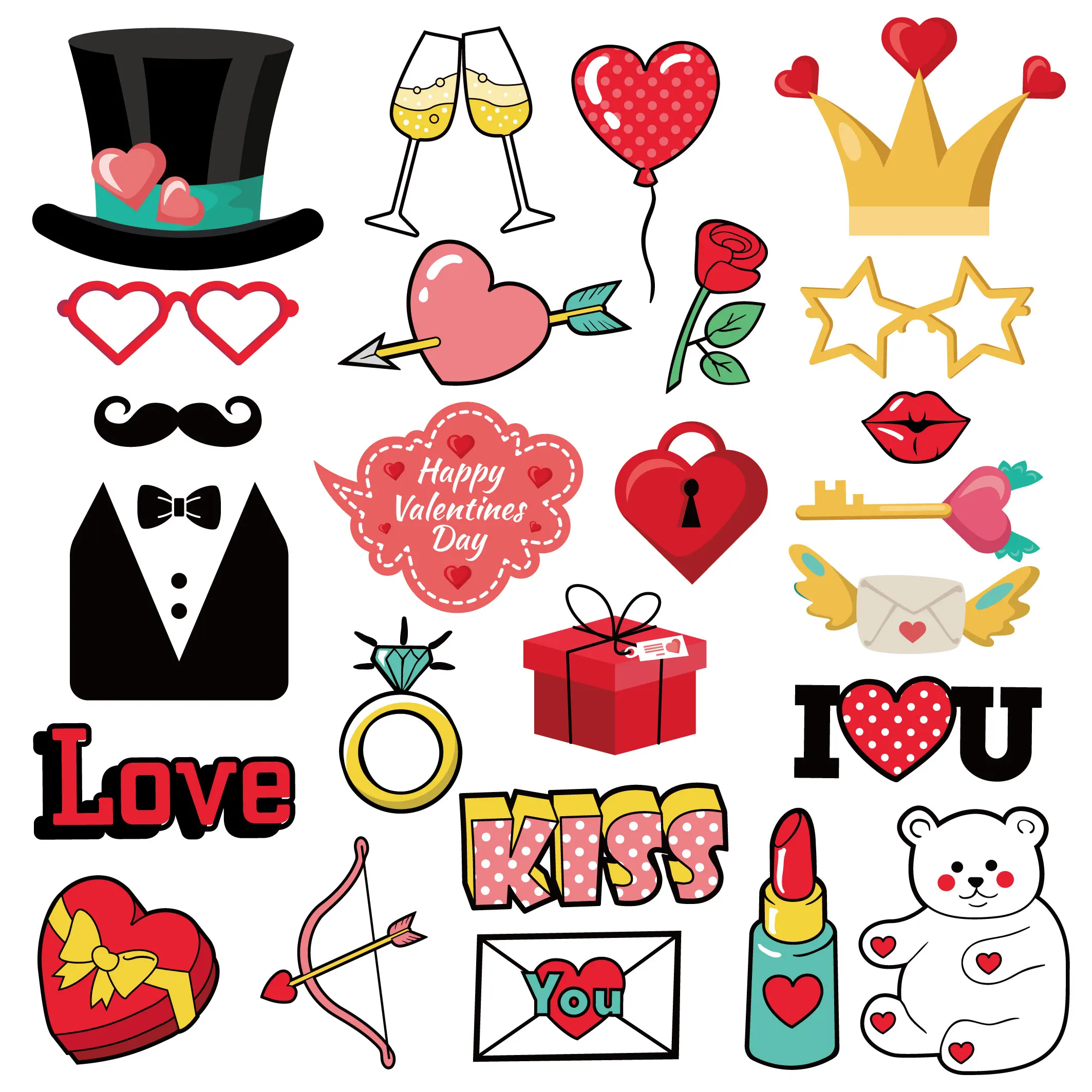 1 комплект реквизит для фотобудки на День Святого Валентина романтическая