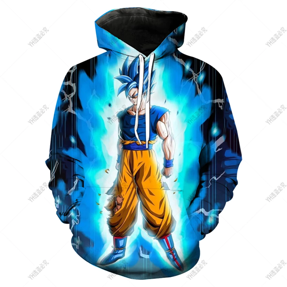 Фото Толстовка с капюшоном и принтом 3D Dragon-Ball Z, Осенний мультяшный Детский свитшот с длинным рукавом Goku, детская одежда, топ для мальчиков, детска... №3