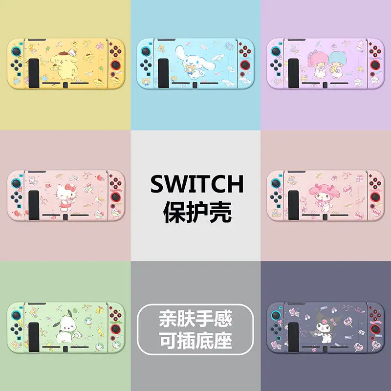 Kuromi-funda protectora de piel para mando de Nintendo Switch Ns, carcasa bonita para mando de Nintendo Switch