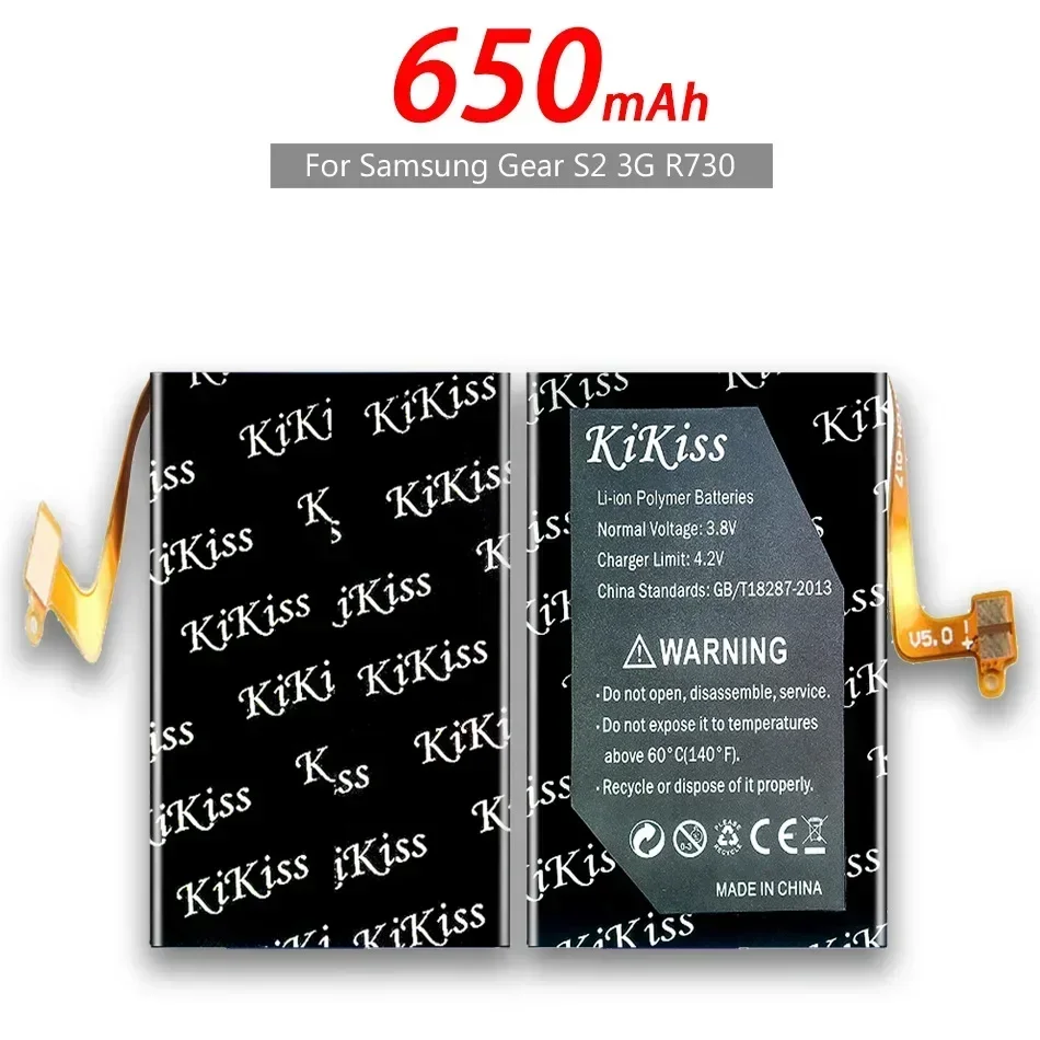 Аккумулятор KiKiss EB-BR730ABE 650 мАч для Samsung Gear Sport SM-R600 S2 3G R730 SM-R730A R730V SM-R730S SM-R730T SM-R735T Bateria