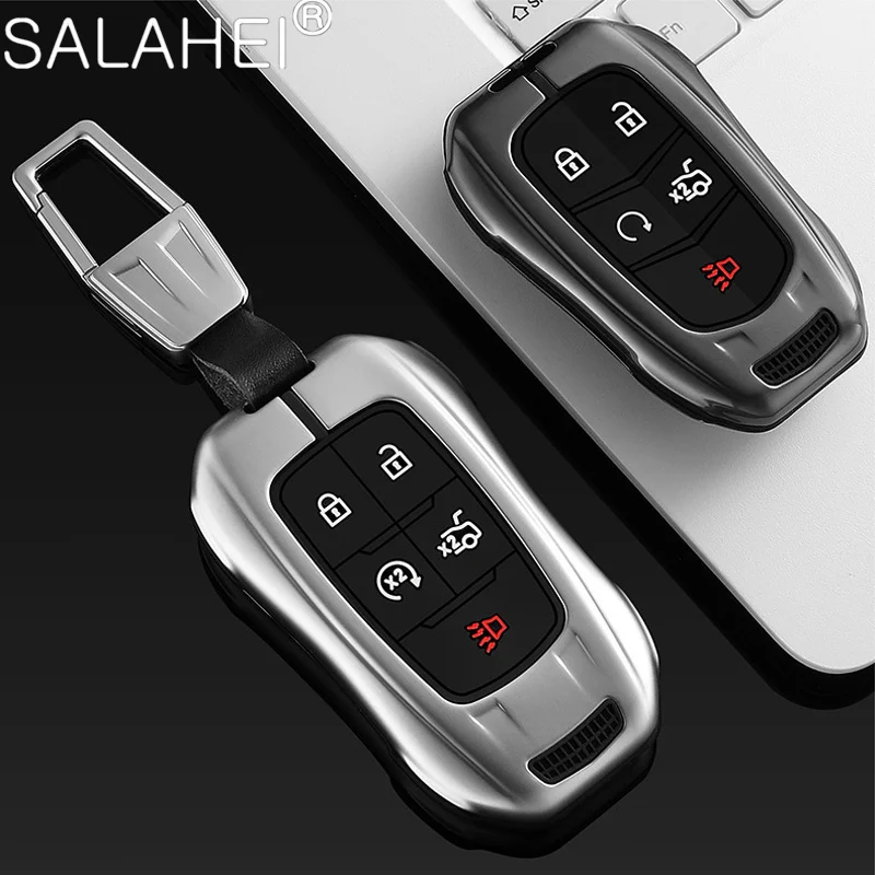 

Zinc Alloy Silicone Car Key Case Keychain For Cadillac Escalade CTS XTS ATS ATS-L XLS SRX 2015 28T CTS-V XT5 CT6 Accessories