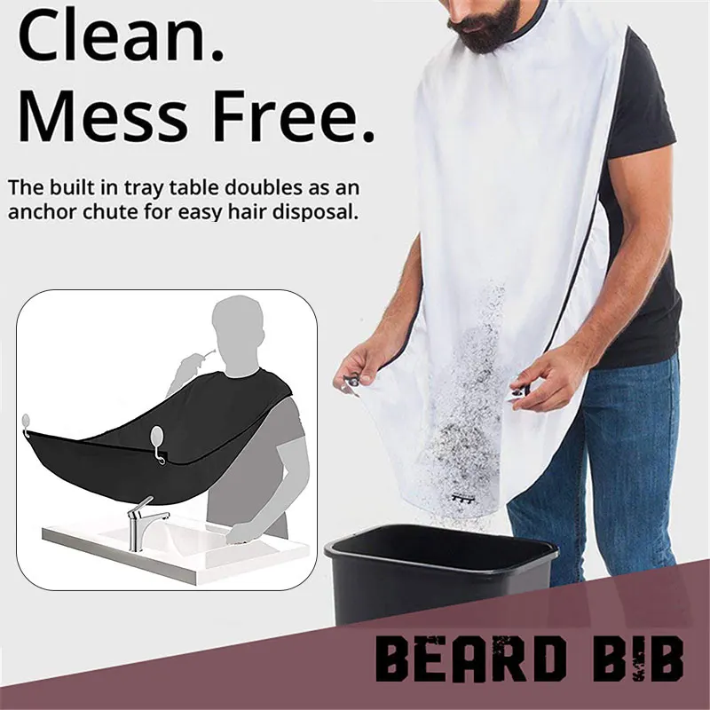 

Men's Shaving Cloth Male Beard Shaving Apron Care Clean Hair Adult Cape Bibs Shaver Holder Bathroom Organizer Gift for Man J99S
