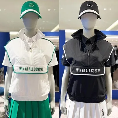 

South Korea's original single WAAC Golf women's 23 summer Golf women's logo pocket collar half zipper breathable vest