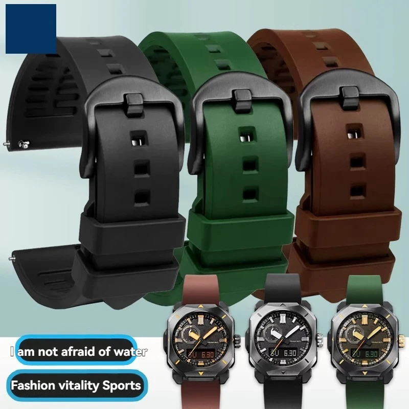 Фото Ремешок для часов из фторкаучука премиум-класса 23 мм для Casio PRW-6900/6800/3400 серии PRJ-B001, мужской быстросъемный ремешок для часов №1