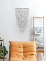 Bohemian Style Cotton Rope Tapestries Handmade Chic Boho Wall Decor Woven Fringe Suitable for Living Room Gifts for Teens Adults