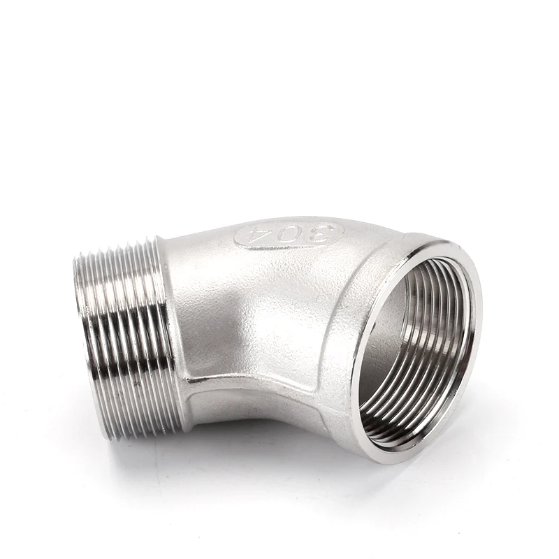 

45 Degree Elbow 1/8＂1/4＂1/2＂3/4＂1＂1-1/4＂1-1/2＂2＂3＂4＂BSP Female/Male Thread Connector Coupler 304 Stainless Pipe Fitting Adapter