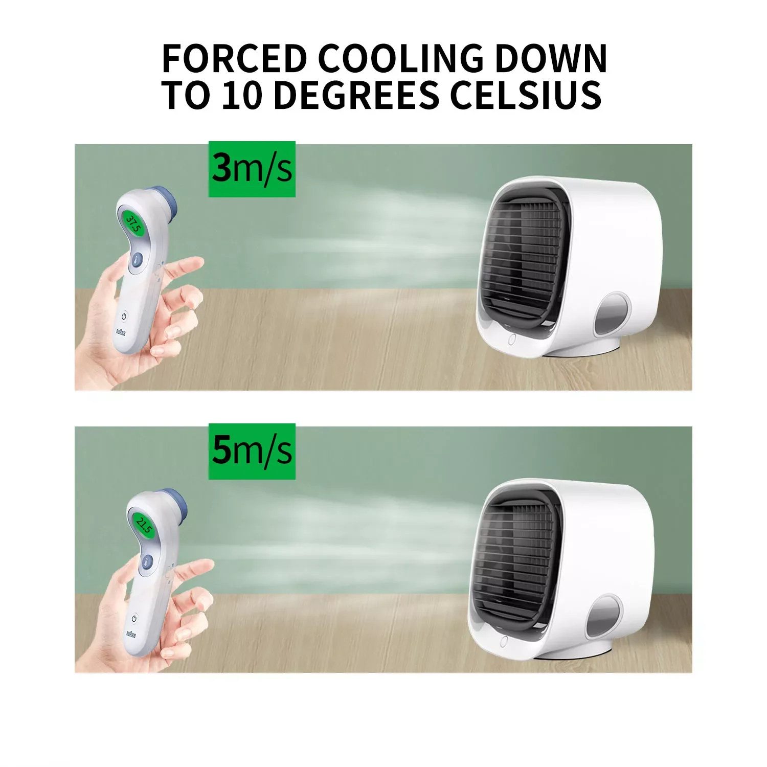 

NEW2023 Portable Air Conditioning Home Mini Air Cooler With 7 Night Lights USB Air Cooling Fan Humidifier Bedroom Purifier Recha