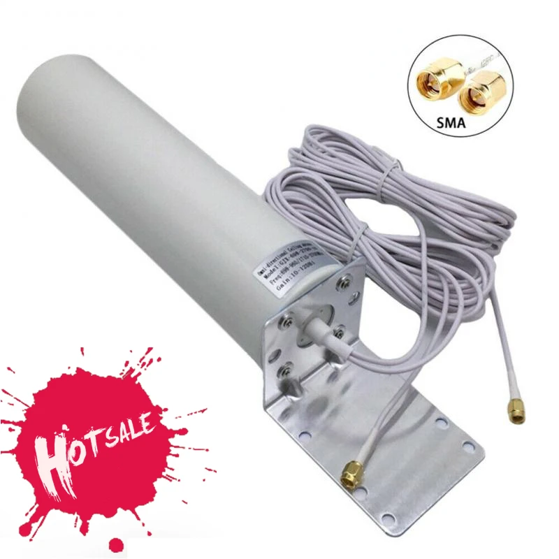 

Omnidirectional White Outdoor Antenna Flat Antenna With 5m Double Slider CRC9/TS9/SMA Connector For 3G 4G Router Modem