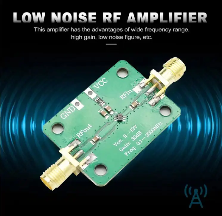 LNA 0 1-2000 МГц 32 дБ радиоусилитель 9-12 в 27 ма низкий уровень шума Используется для