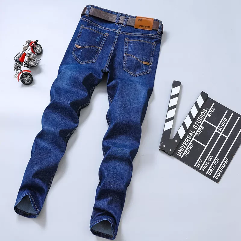 2022New Wang Brand New Men's Black Jeans Business Fashion Classic Style Elastic Slim Trousers  Male