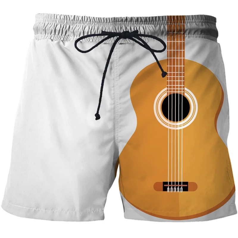 2022 Musical instrument guitar Shorts Printed Swimwear New 3D Beach Shorts Men Women Summer Beach swim shorts Mens Sports