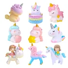 Украшение для торта в виде единорога, радужная лошадь-качалка, лошадь-качалка для девочек и мальчиков, топпер для кексов на день рождения, украшение для вечеринки в честь Дня рождения детей