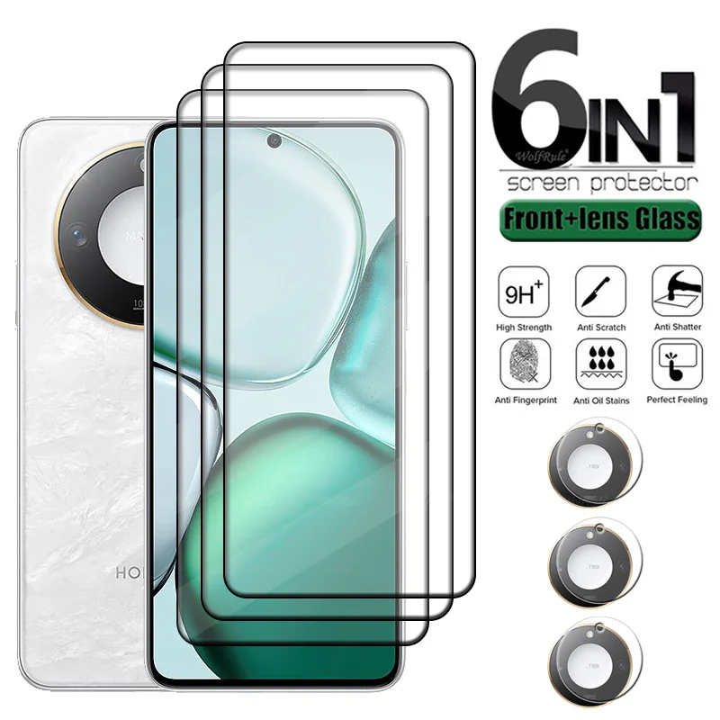 6-в-1 для Huawei Honor X9C Smart Glass Full Cover Glue 9H Защитная пленка экрана Lens