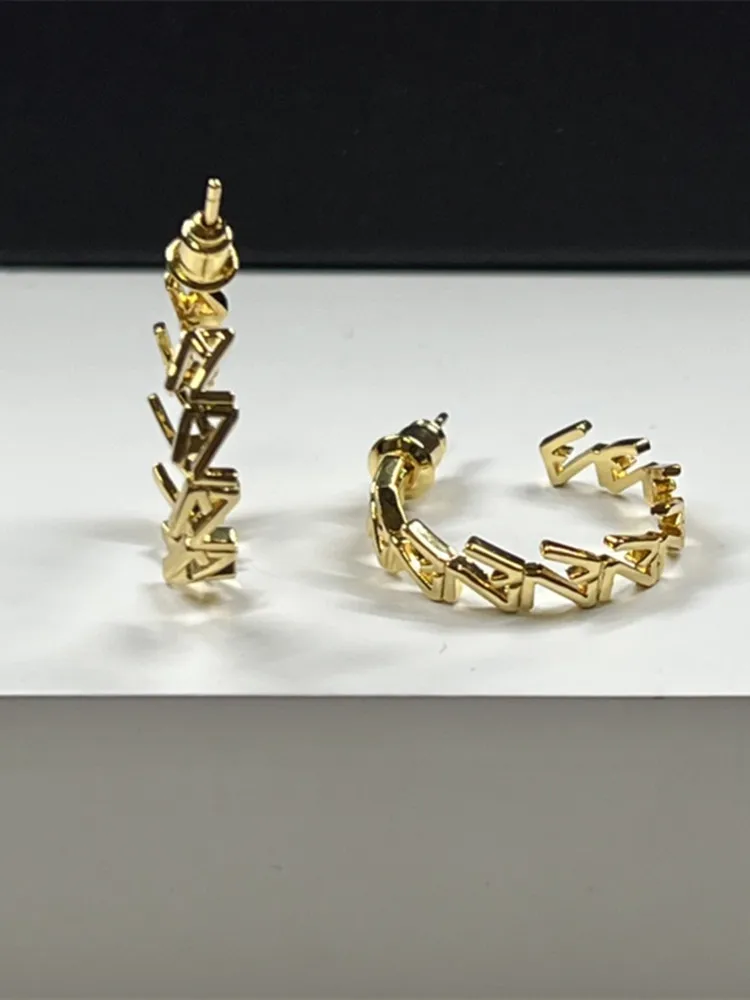 

Женские золотые серьги с надписью и объемным рисунком, новинка 2023, модные повседневные Универсальные женские серьги-капельки на раннюю весну