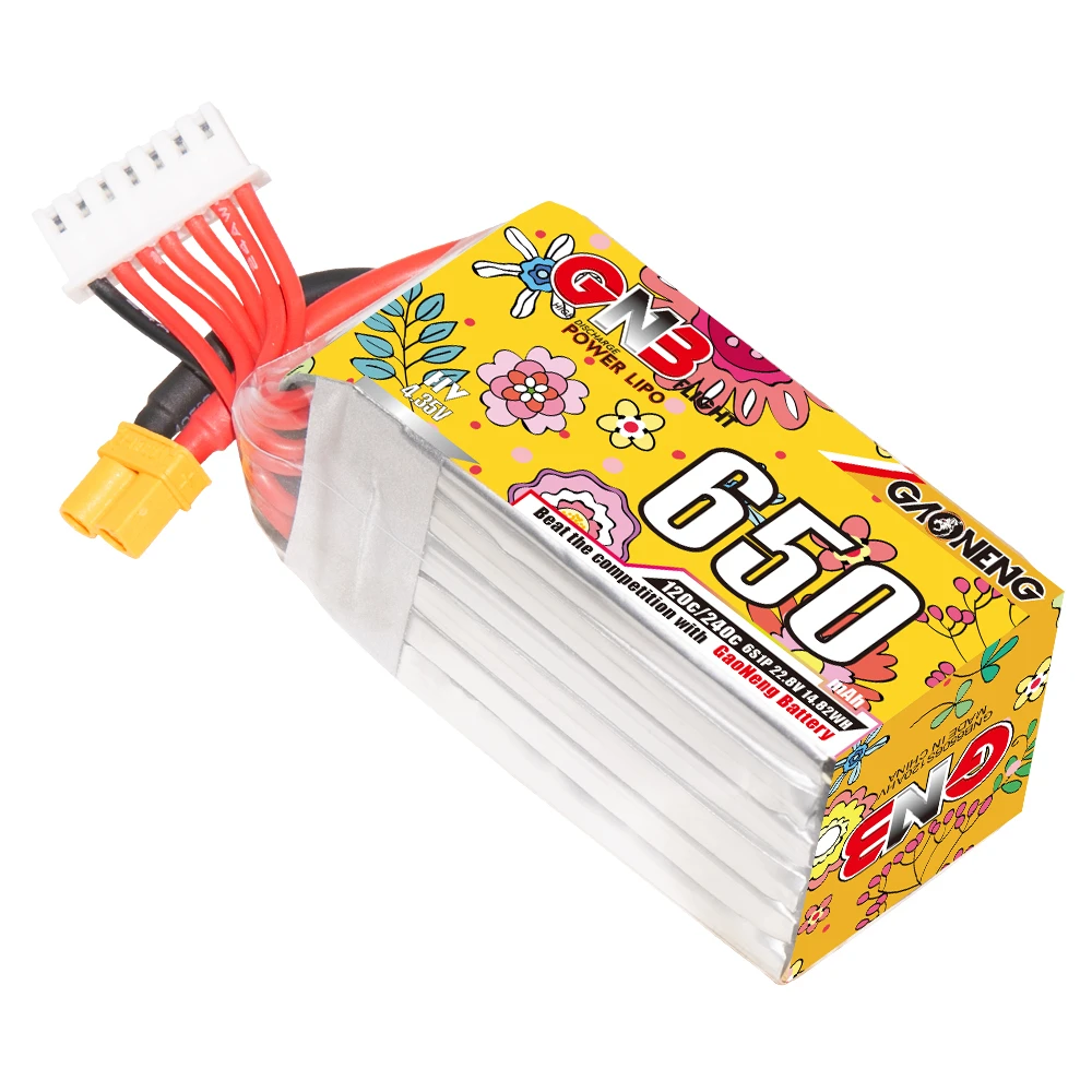 Gaoneng GNB 6S HV 22.8V 650mAh 120C Lipo XT30