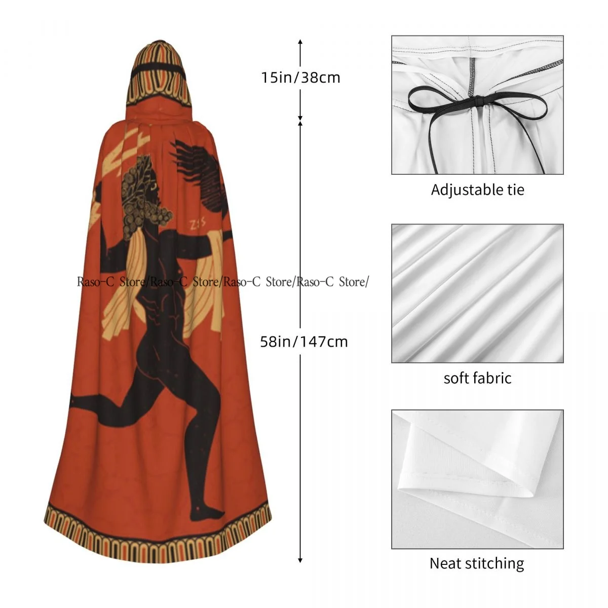 Плащ с капюшоном стиль древней греческой мифологии плащ Бога Zeus накидка вампира