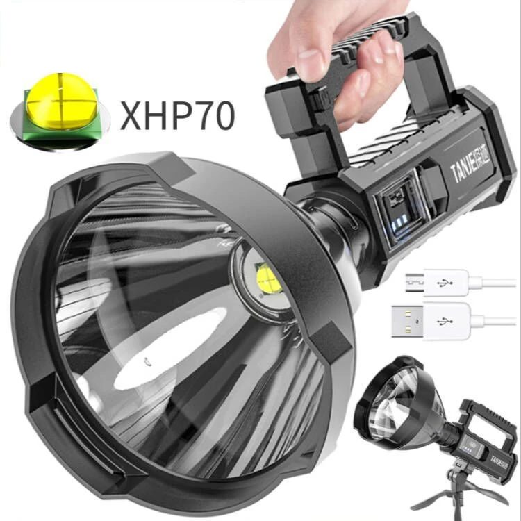 Rechargeable High Power Led Flashlights Ultra-long Lighting Distance Power Bank Lamp Searchlight P70 Waterproof flashlight