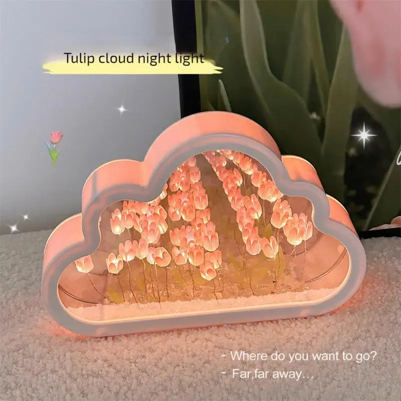 

Ins Night Light Buttoned Stable Base Durable Anti Slip And Not Easy To Fall Creative Novelty Lighting Mirror Night Light Battery