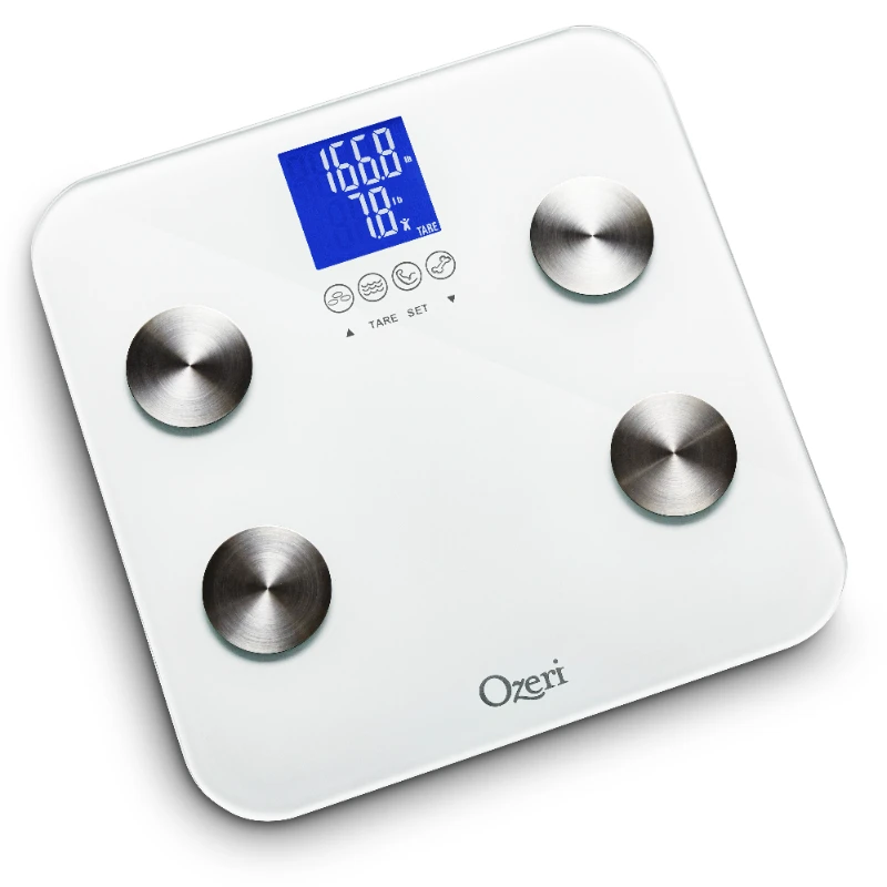 

440 lbs Total Body Bath Scale - Measures Weight, Fat, Muscle, Bone & Hydration with Auto Recognition and
