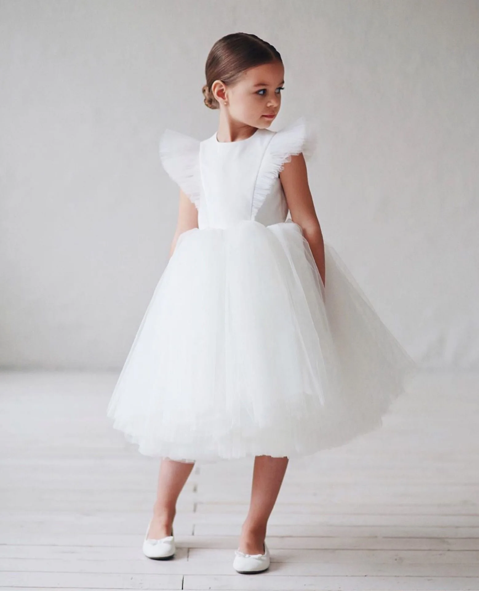 Girls Princess Dress Flying Sleeve Jumpsuit Net Spot Summer Gauze Dress Skirt Flower Girl Costume Children's Skirt