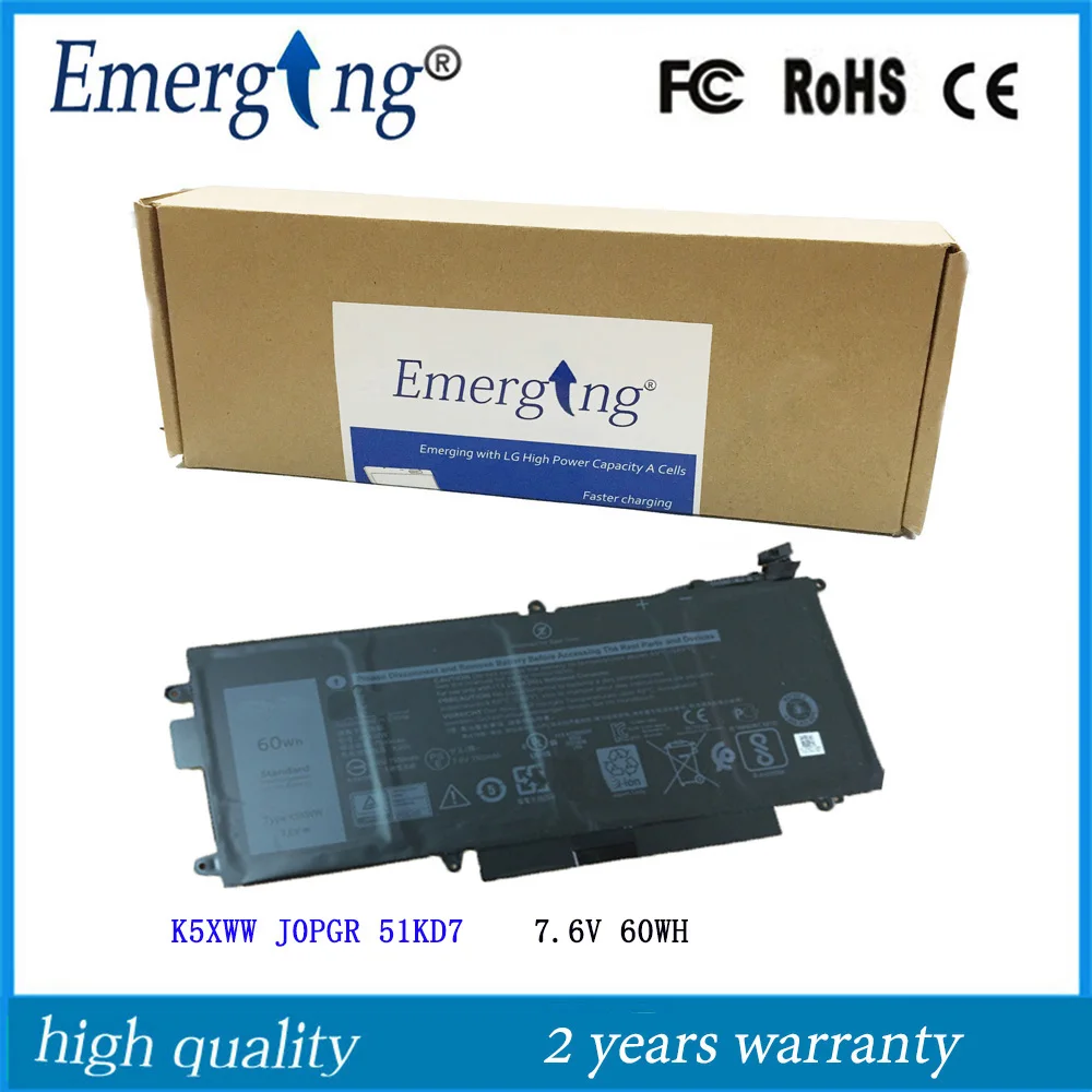 

7.6V 60WH Original K5XWW Laptop Battery for DELL Latitude 5289 7389 7390 2-in-1 Series Notebook 71TG4 725KY N18GG