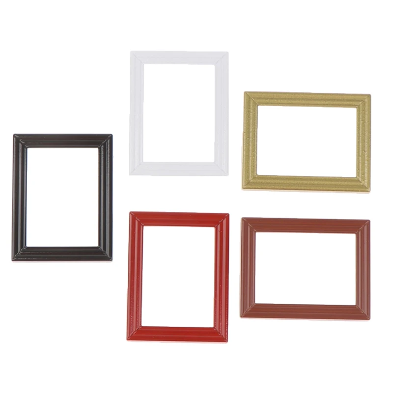 

NEW 1:12 Scale Photo Frames Retro Mirror for Dollhouse Decor DIY Vintage Ornament Furniture European Style Doll House Accessorie