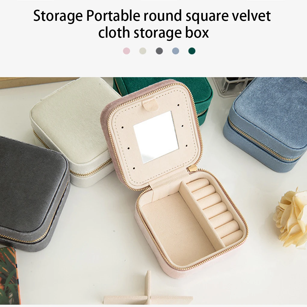 

Бархатный органайзер для ювелирных изделий, большая емкость, коробка для хранения на молнии, портативный многофункциональный держатель для браслетов