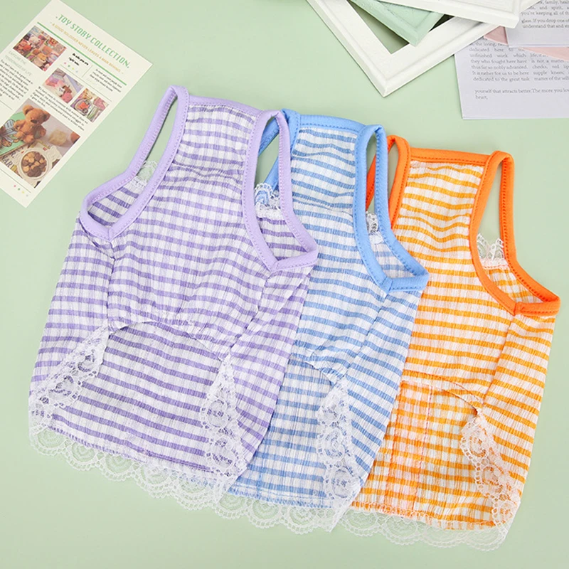 

Lace Petal Slip Dress Summer Pet Clothes Puppy Dog Dress Blue Purple Orange Pullover Shirt Chihuahua Teddy Outdoor Costumes