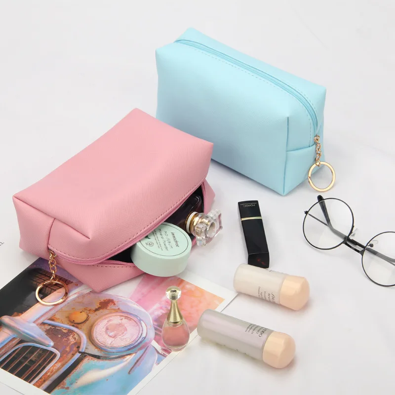

Women Makeup Bags PU Leather Zipper Cosmetic Bag Large Capacity Portable Travel Wash Toiletry Organizer Purse Storage Handbag