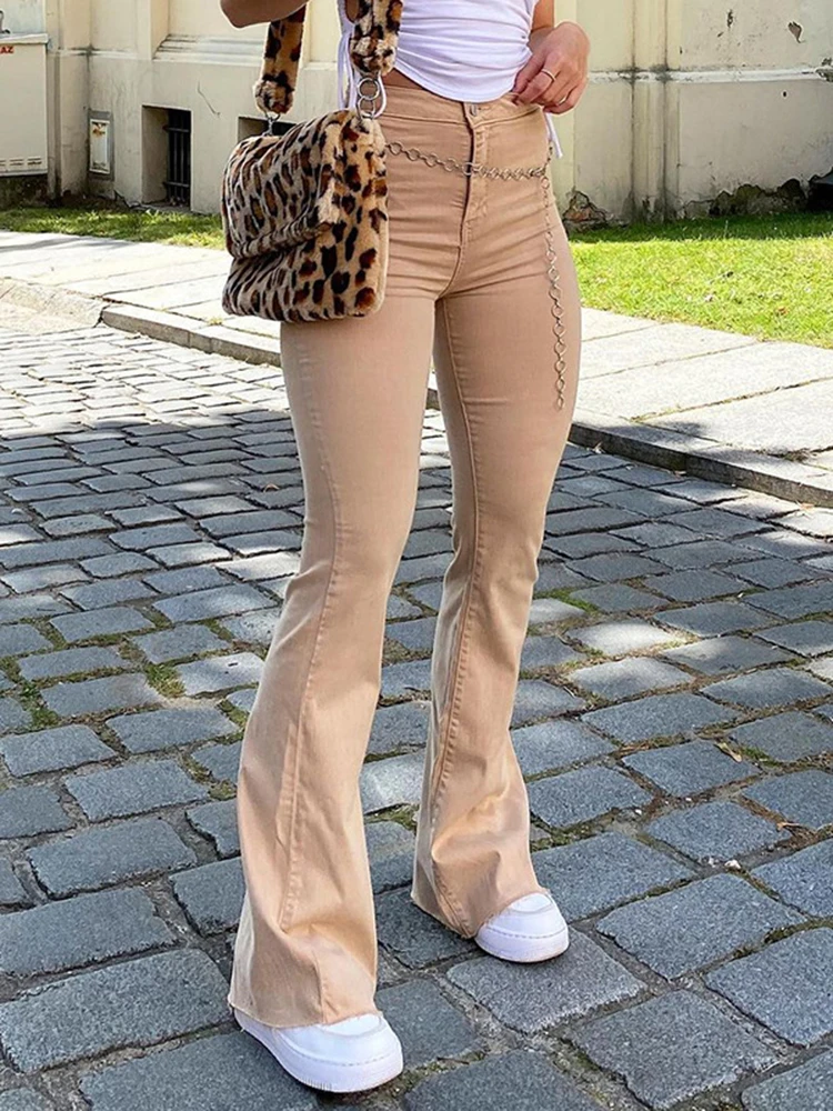 

Sifreyr Women's Jeans Casual High Waist Flare Jeans Khaki Black Brown Pants Vintage Comfort Denim Mom Pants Y2K Joggers Trousers