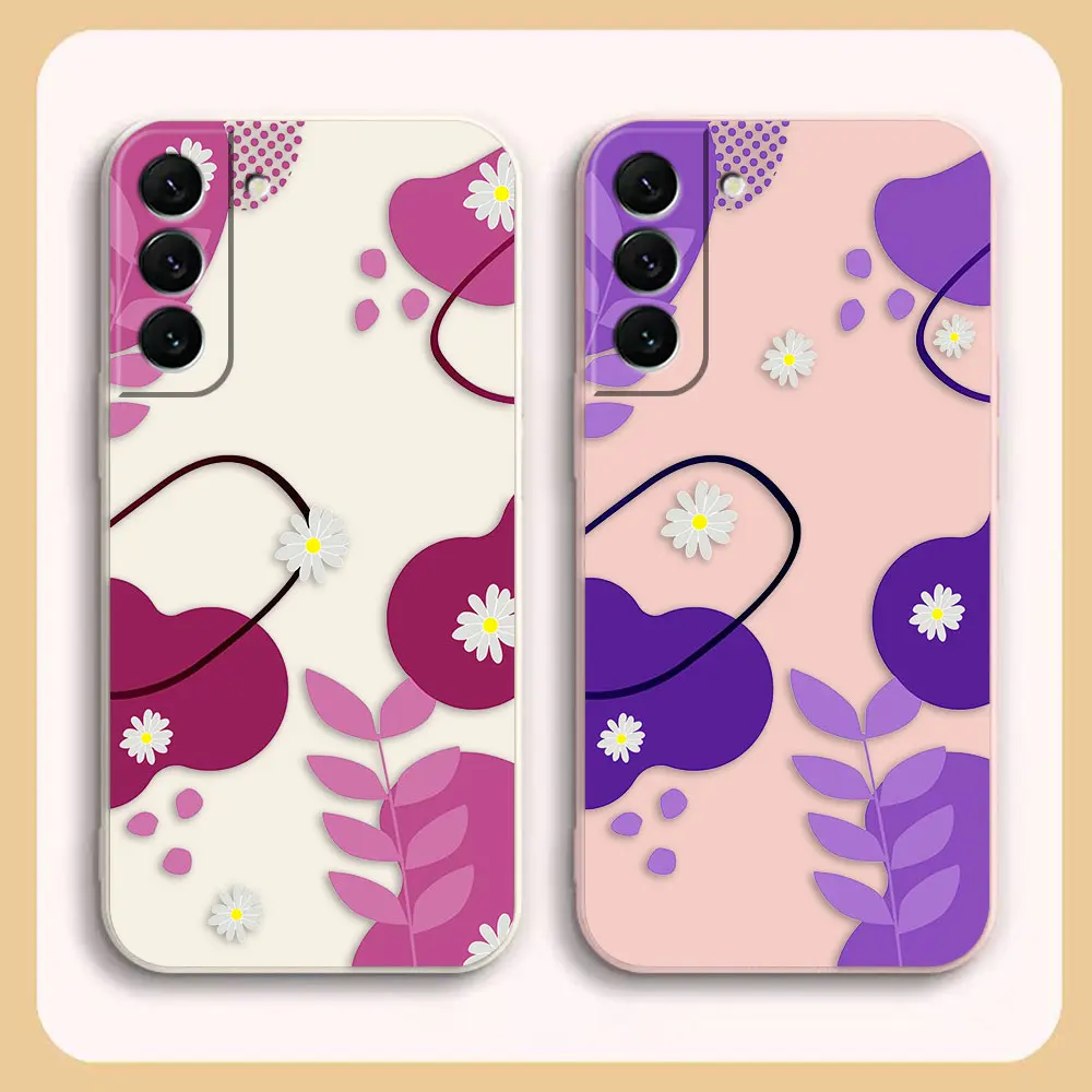 

Case For Samsung Galaxy S23 S22 S21 S20 FE S11 S11E S10 S10E S9 S30 Ultra Plus 4G 5G Case Fundas Cqoues Shell Red Purple Flowers