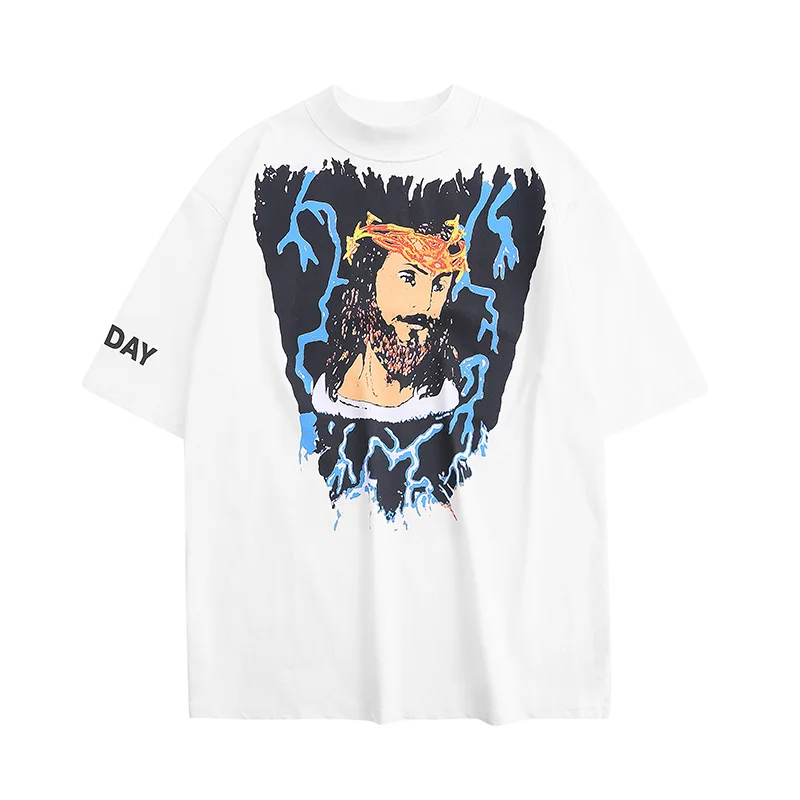 

New KANYE Vintage Summer Instagram Loose Casual Short Sleeve T-shirt Coconut Hip Hop T-shirt