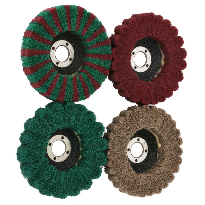 

Flap Wheel 4pcs 100mm 4 Inch Grit80 Nylon Fiber Flap Wheel Disc Grinding Polishing Buffing Pad For Grinder For Surface Polishing