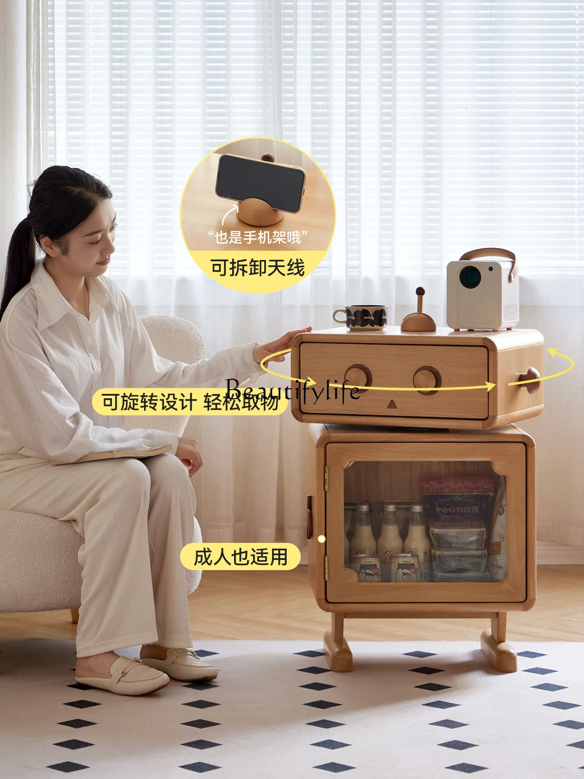 Фотошкаф современный креативный шкаф для хранения с планкой из бука