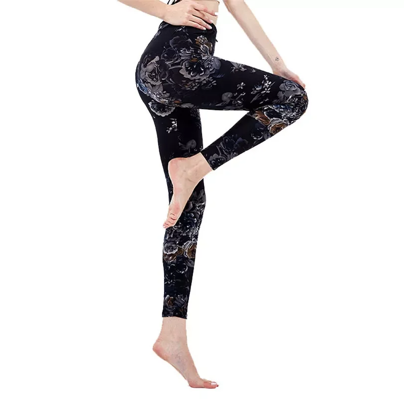 

YRRETY Fashion Push Up Leggings New Printing Elasticity Women Workout Legging Casual Stretch Pencil Print Skinny Running Pants