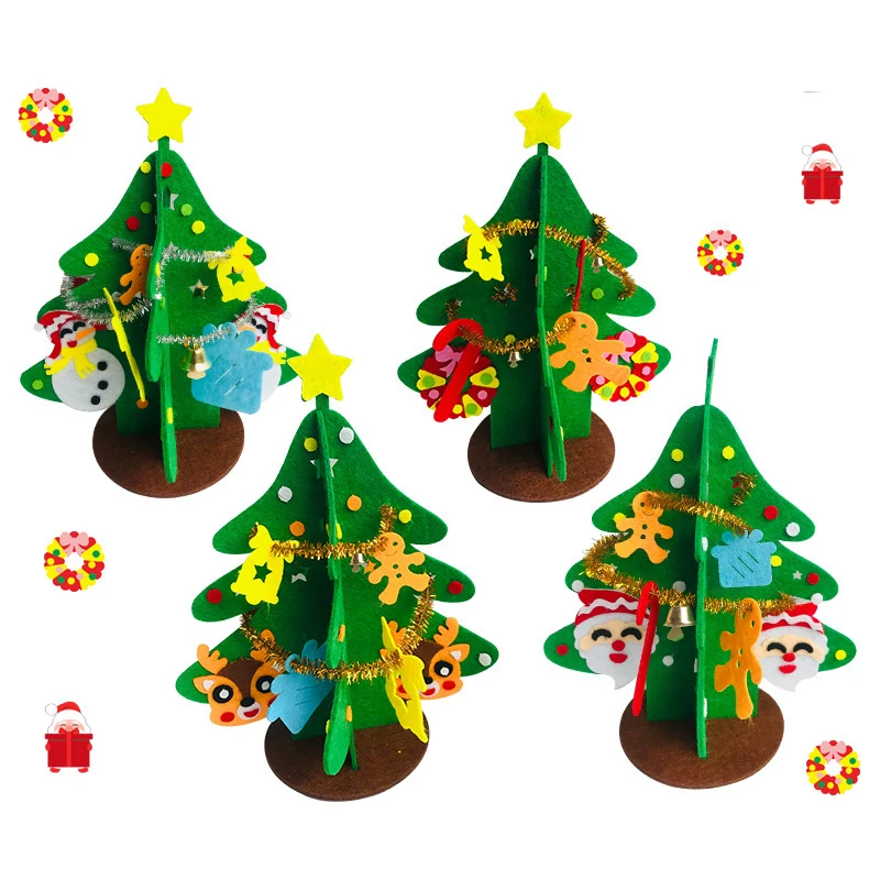 Baby DIY Toy Christmas Tree Craft Assembly Easily Decorative Non-woven Fabric Interesting Handmade Christmas Tree Craft Kit Toys