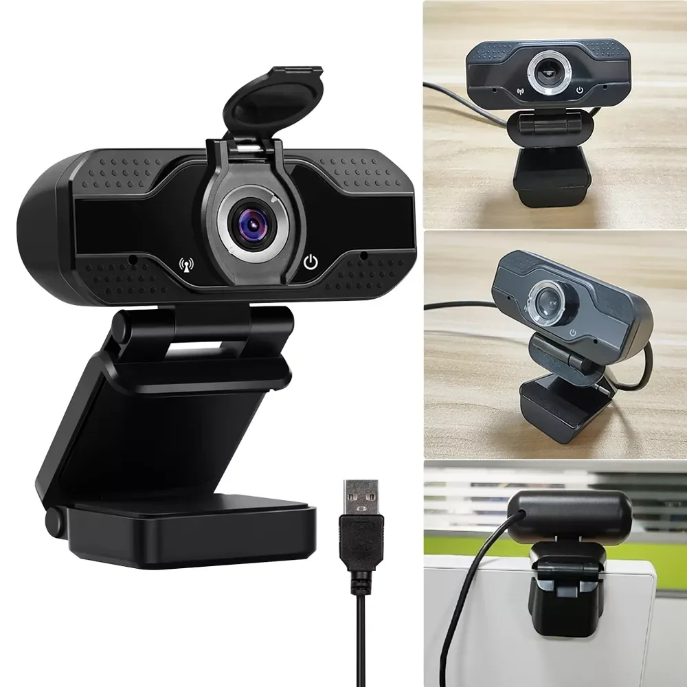 

1080P Webcam for Computer PC Web Camera With Mic Rotatable Cameras For Live Broadcast Video Calling Conference Work