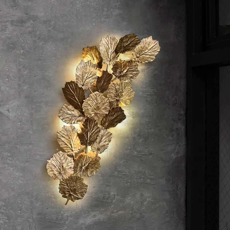 

Light Luxury All Copper Wall Lamp Living Room TV Wall Lamp Villa Staircase Wall Lamp Aisle Creative Bedroom Background Wall Lamp