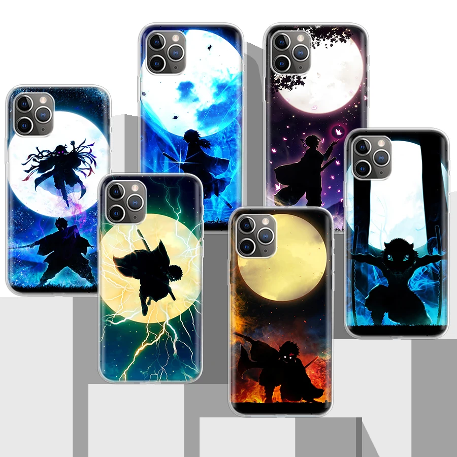 

Demon Slayer Moon Dark Soft Silicone Phone Case For Apple iPhone 14 11 12 Mini 13 Pro XR X XS Max 7 8 6 6S Plus + 5 SE 2020