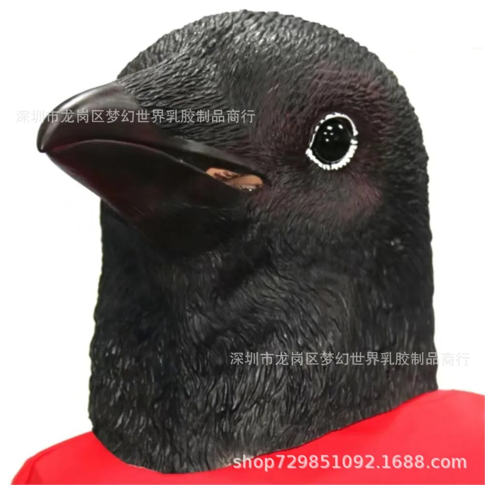 New Halloween Crow Mask Popular Latex Cute Animal Full Head Cover Bird Mouth