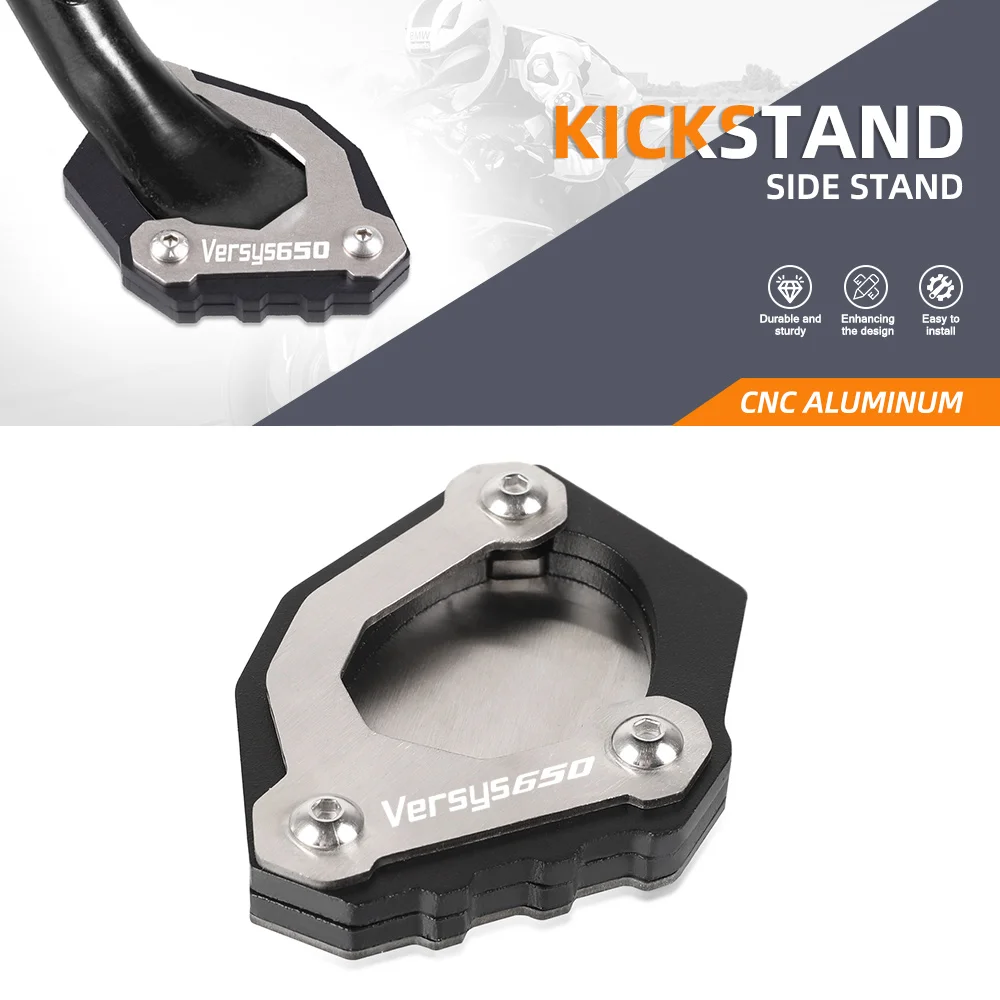 

Kickstand Side Pad Stand Extension Foot Plate For KAWASAKI Versys 650 Ninja 400 Z400 ZH2 KLX125 KLX150BF KLX230R KLX230 S KLX250