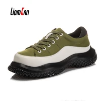 flat platform sneakers women 2022 new fashion casual sport shoes green chunky canvas shoes female tennis brand designer